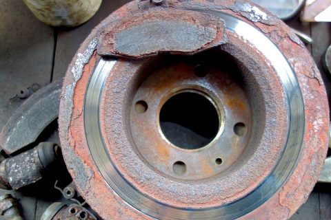 Worn brake disc