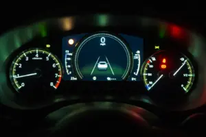 Car instrument cluster with warning lights