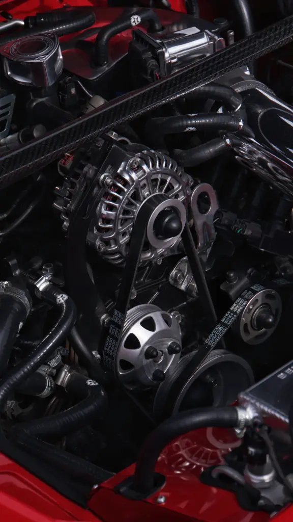 Close up of a car engine