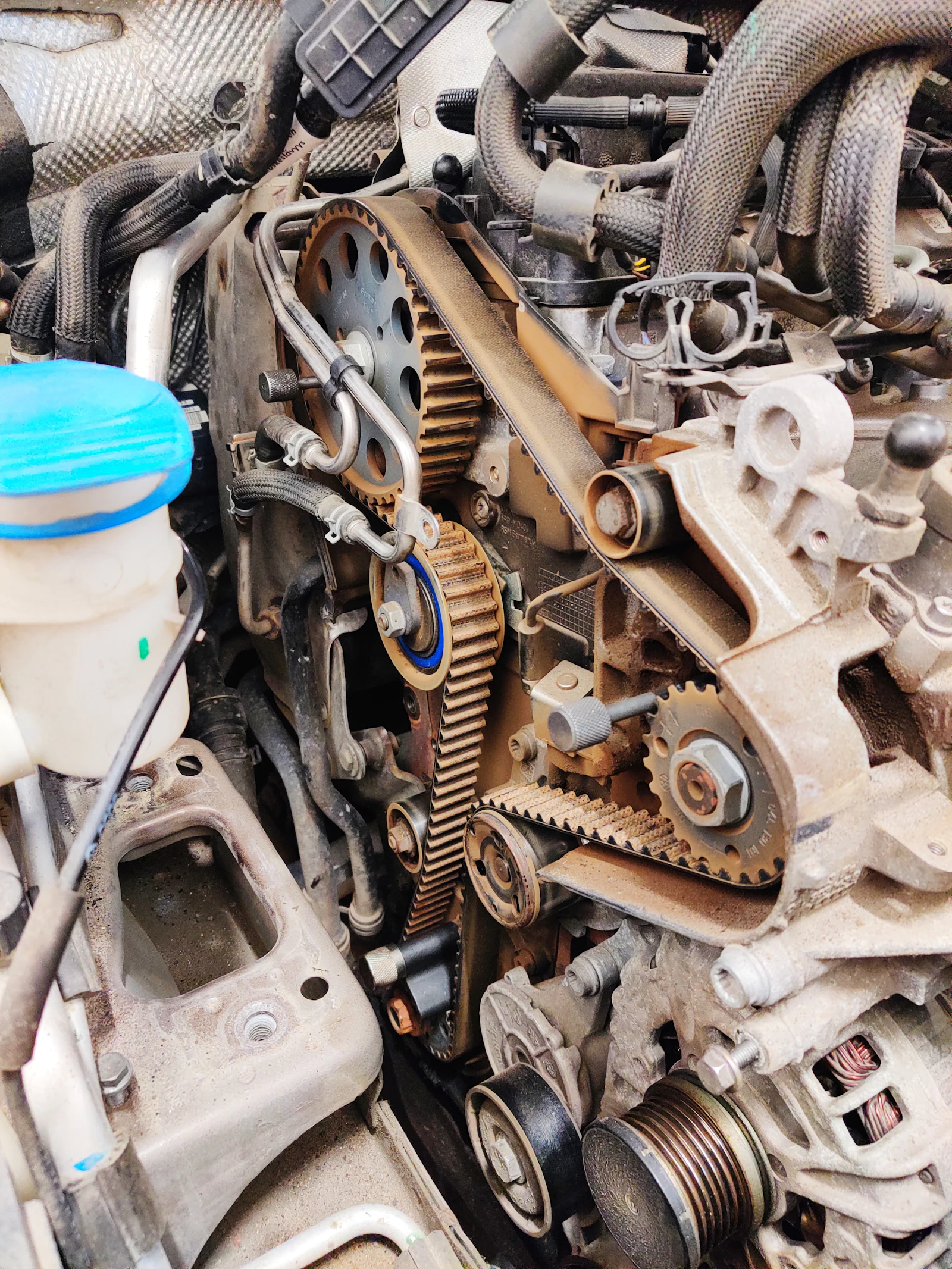 Car engine with timing belt